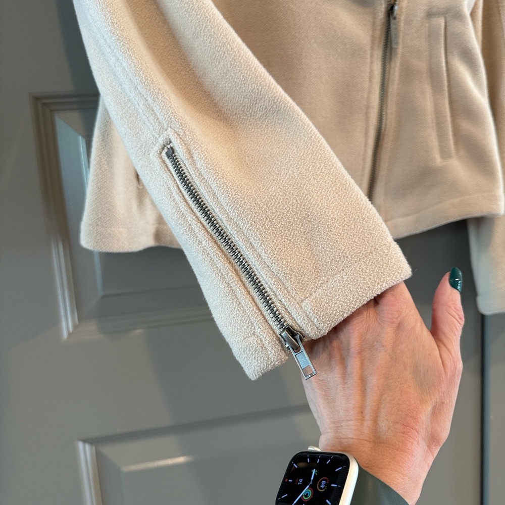 Z Supply Brandy Ecru Cream Knit Moto Jacket - Picture 7 of 13